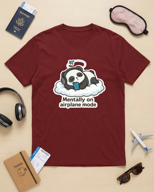Airplane Mode Panda Unisex T Shirt