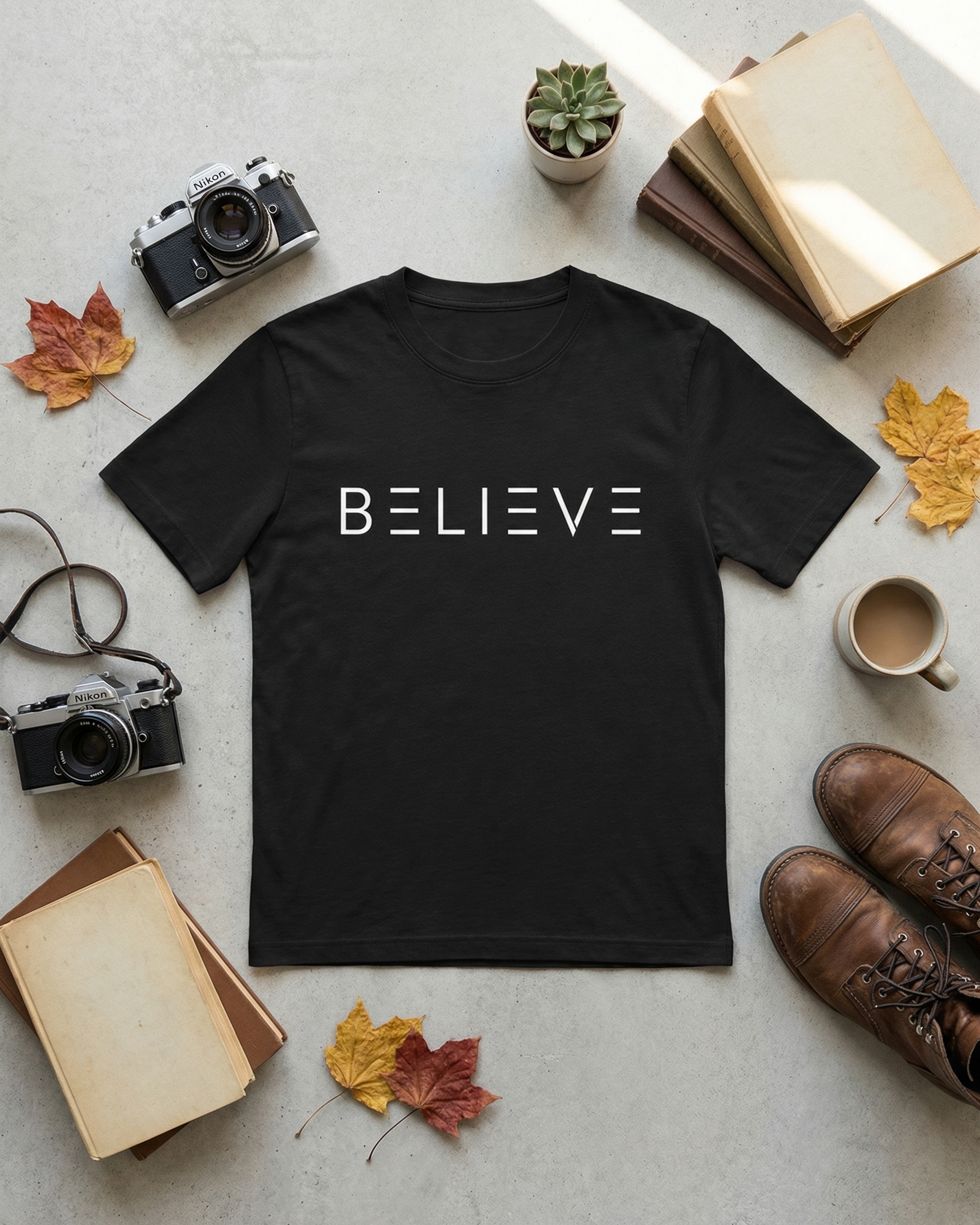 Men's Believe Black T-Shirt