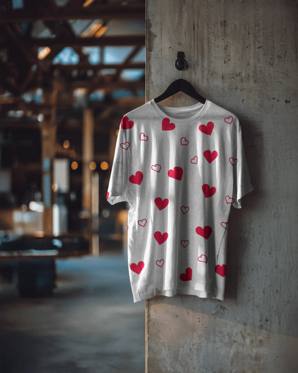 Love Hearts Unisex Oversized T-Shirt