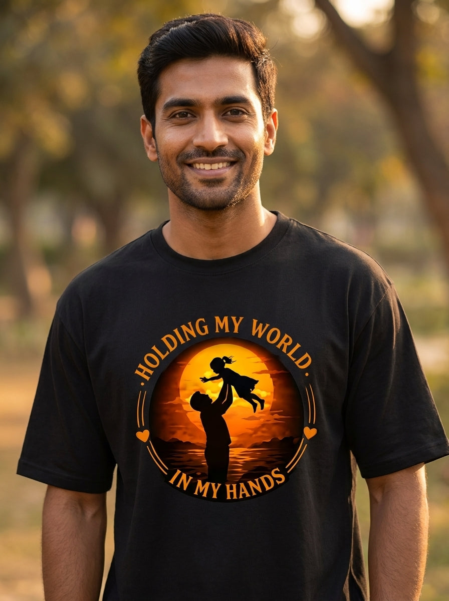 Men's "Holding My World in My Hands" - Father Daughter T-Shirt