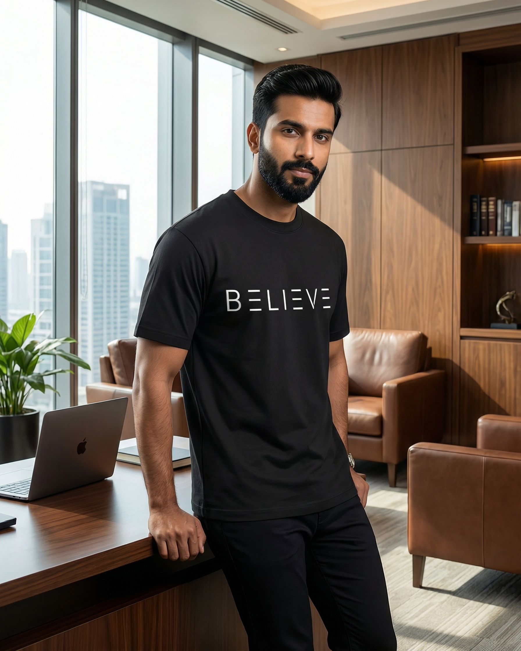 Men's Believe Black T-Shirt