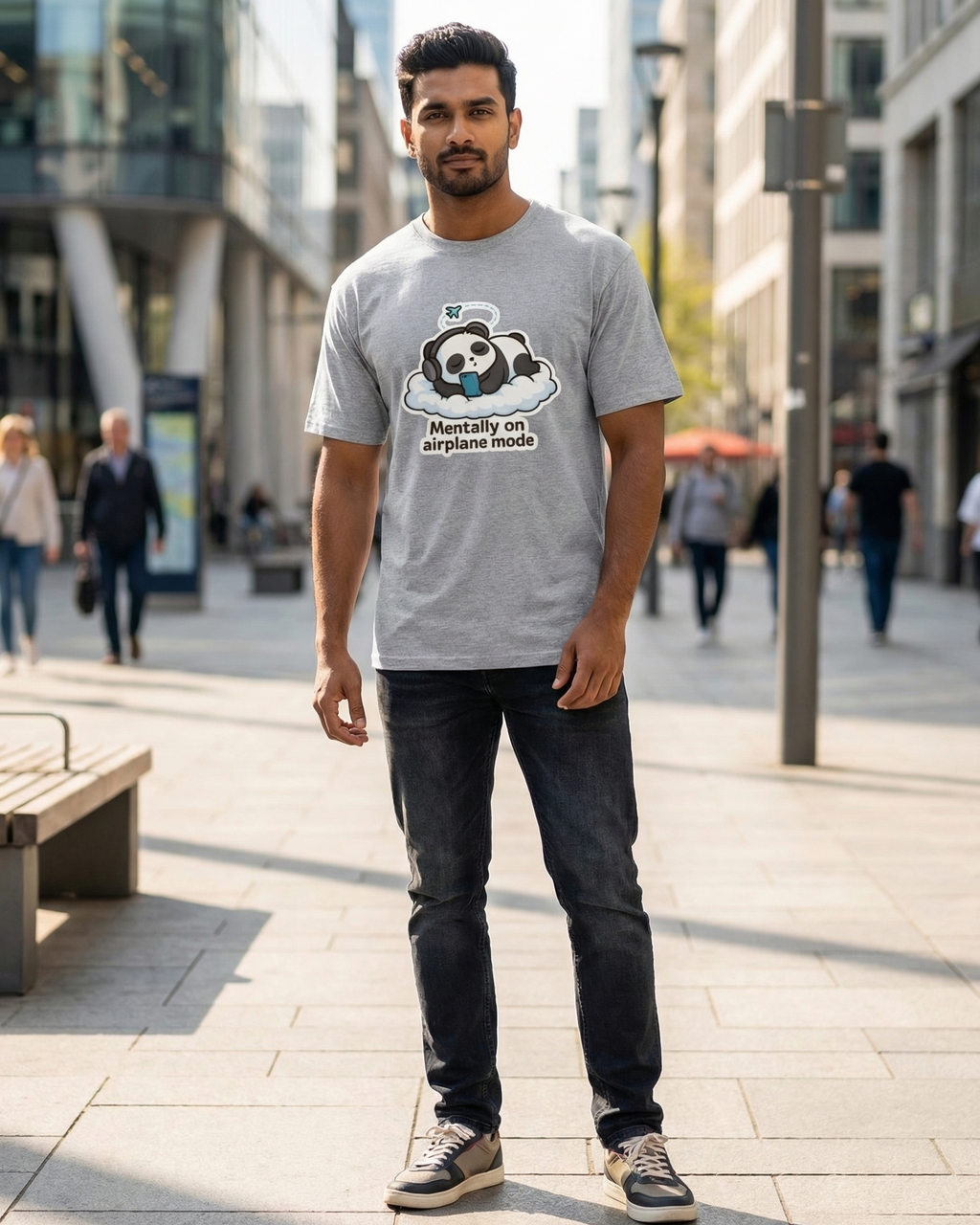 Airplane Mode Panda Unisex T Shirt