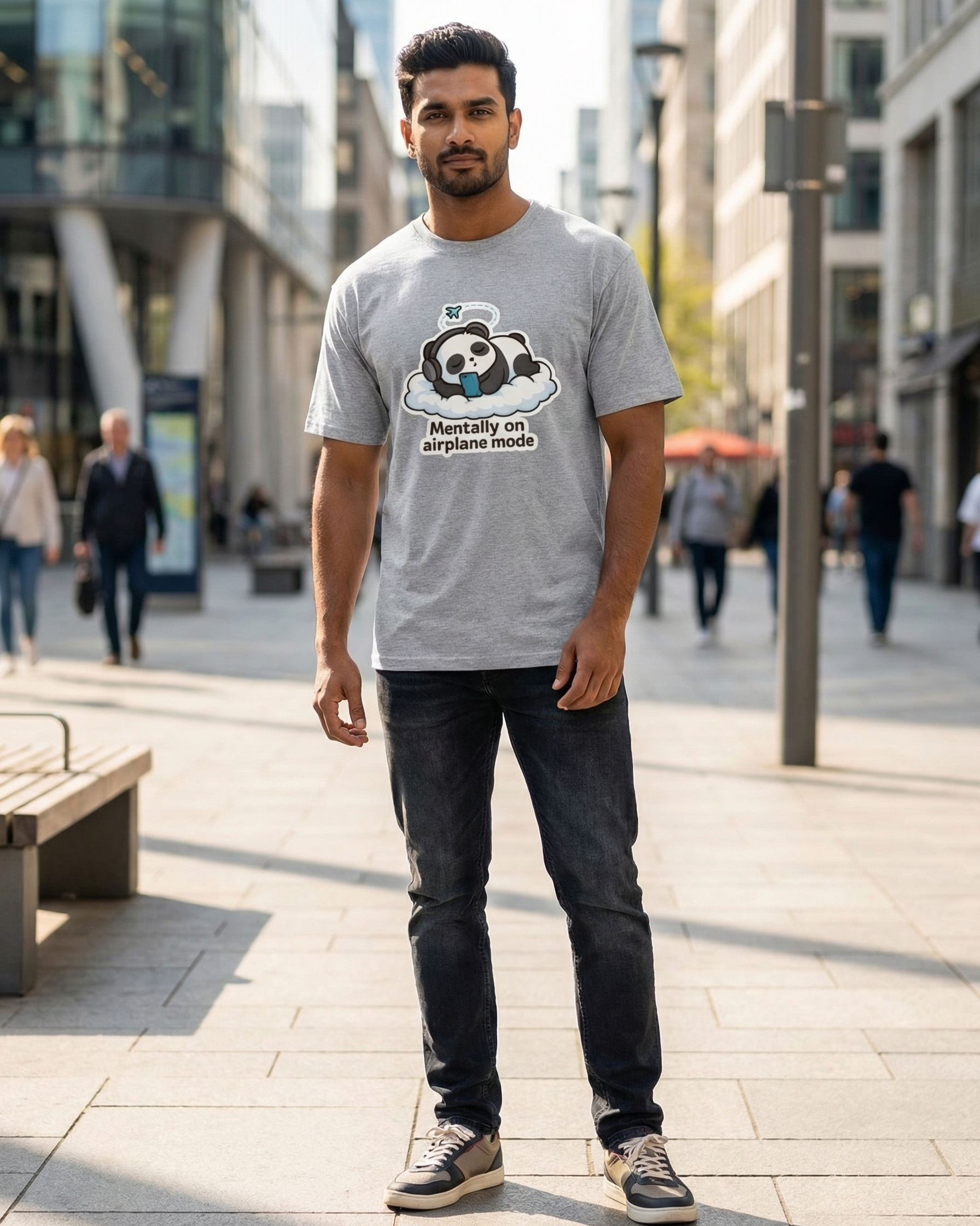 Airplane Mode Panda Unisex T Shirt